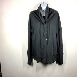 Mono b gray ribbed cowl neck sweatshirt large